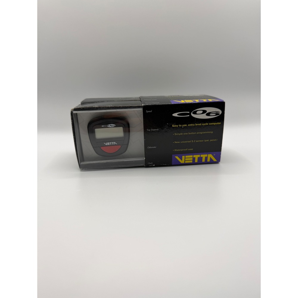 Vetta C-06 Bicycle Computer Vintage 1997 Speedometer Odometer Waterproof Black